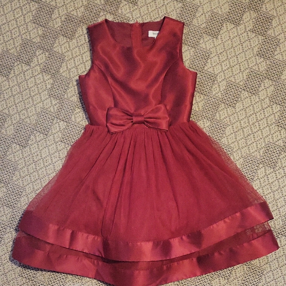 Speechless Burgundy Kids Formal Dress with Bow